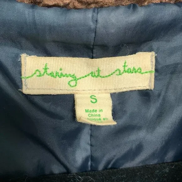 Urban Outfitters Staring at Stars Plaid Sherpa Hooded Button Up Jacket Size Sm - Picture 4 of 9